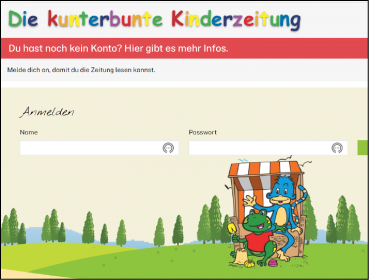 Die kunterbunte Kinderzeitung "digital" - Kinderzeitungskonto selbst anlegen