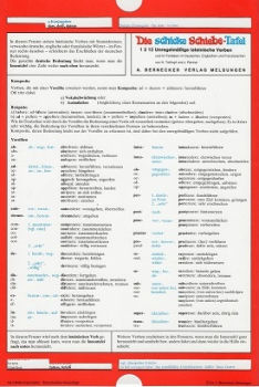 Schiebe-Tafel Latein, Unregelmäßige Verben